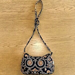 Vera Bradley Hannah Petite Quilted Shoulder Purse Retired Caffe Latte Pattern 08